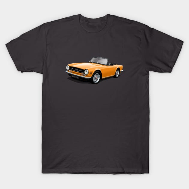 Triumph TR6 in orange T-Shirt by candcretro